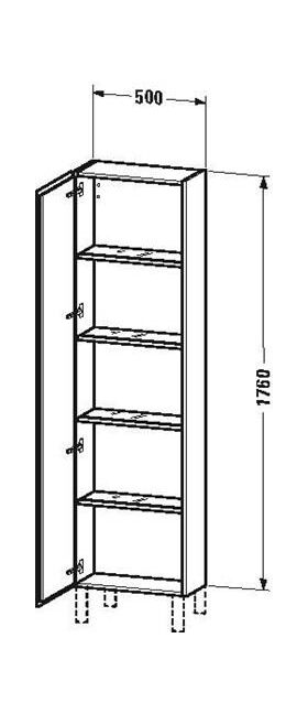 Duravit Hochschrank L-CUBE 500x243x1760mm Ans re dolo gr hochglanz