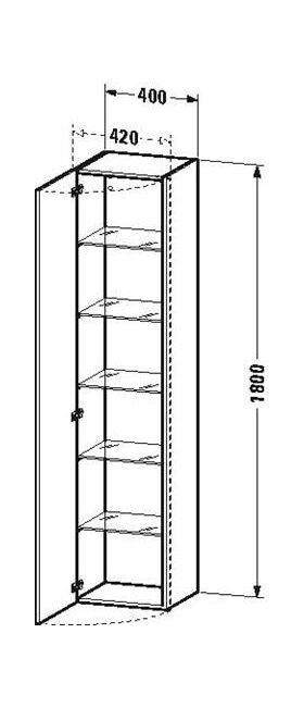 Duravit Hochschrank DURASTYLE 360x400x1800mm A li we hochglanz/basalt