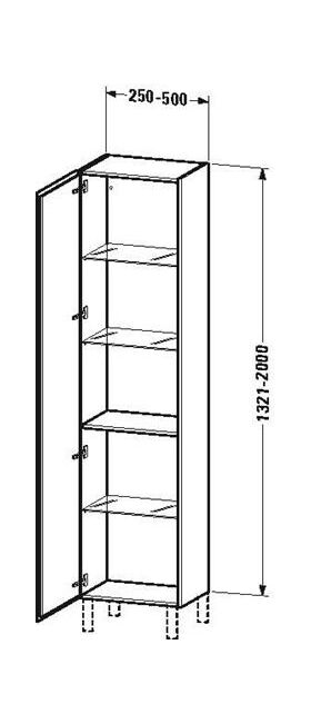 Duravit Hochschrank INDIVIDUAL L-CUBE 250/500x200/363x1321/2000mm Ans li taupe