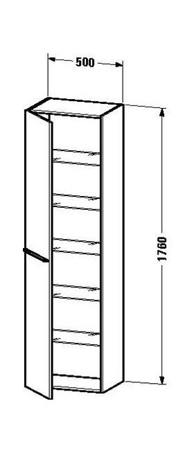 Duravit Hochschrank X-LARGE 358x500x1760mm Ans re kastanie dunkel