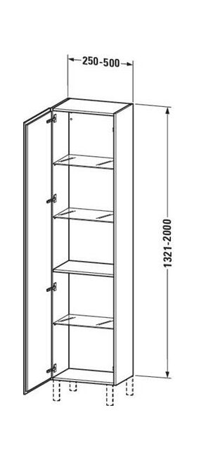 Duravit Hochschrank INDIVIDUAL L-CUBE 250/500x200/363x1321/2000mm Ans li we sm