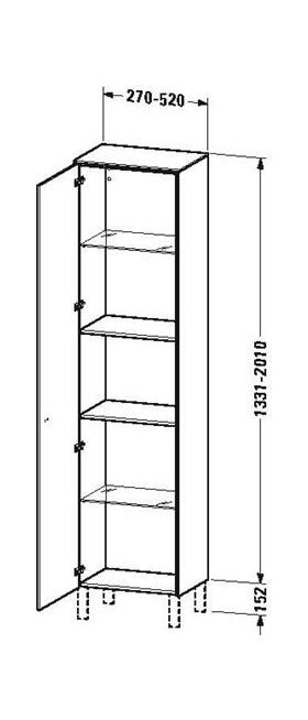 Duravit Hochschrank BRIOSO individual 2010x520x359mm Gri chr Ans li grap matt