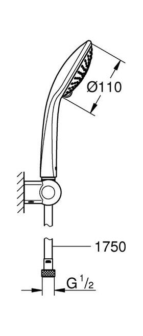 Grohe Brausegarnitur EUPHORIA CHAMPAGNE chr