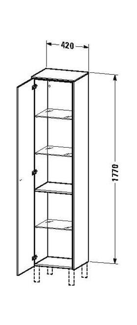 Duravit Hochschrank BRIOSO 1770x420x360mm Gri chr Ans rechts leinen