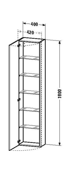 Duravit Hochschrank DURASTYLE 240x400x1800mm Ans links betongrau matt