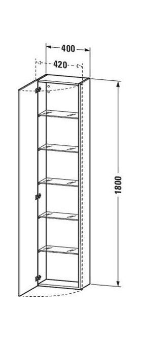 Duravit Hochschrank DURASTYLE 240x400x1800mm Ans re Ei sw / weiß matt