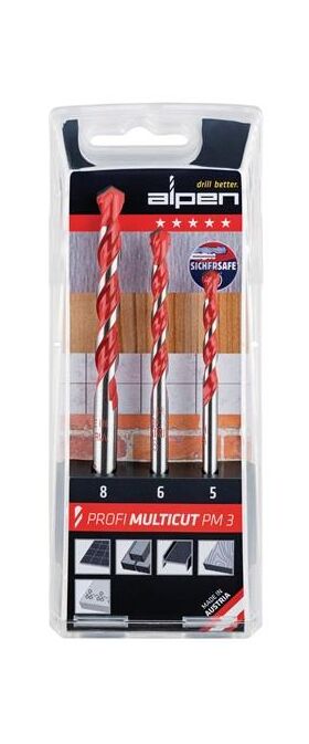 Bohrersatz Profi Multicut 3tlg.5,6,8mm rd.ALPEN