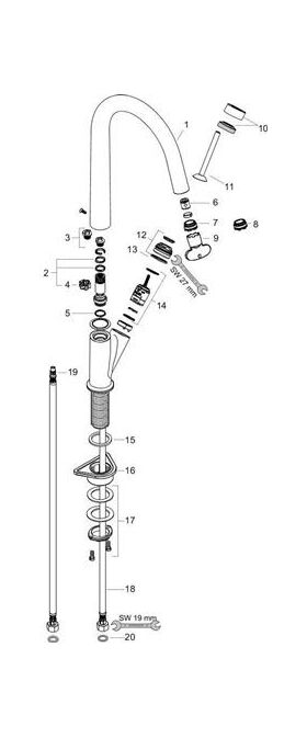 Einhebel-Spültischmischer AXOR STARCK DN 15 chrom