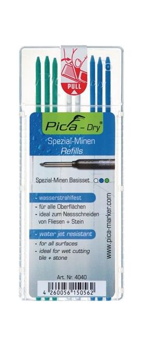 Minenset Pica-Dry 3x blau,2x weiß,3x grün wasserstrahlfest 8 Minen/Set