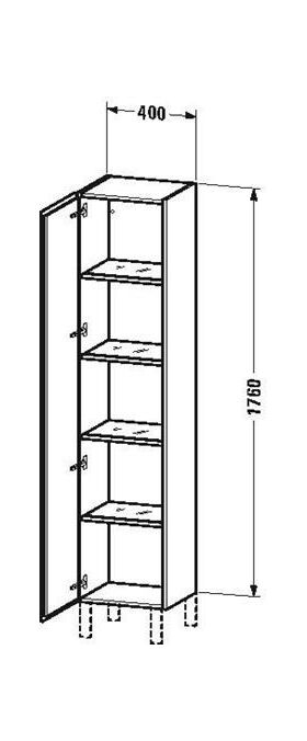 Duravit Hochschrank L-CUBE 400x363x1760mm Ans rechts betongrau matt