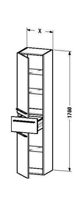 Duravit Hochschrank X-LARGE 358x300x1760mm Ans re fla grey hochglanz