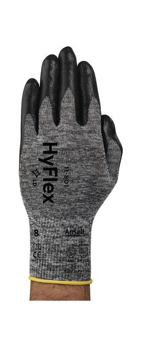 Handschuhe HyFlex 11-801 Gr.9 grau/schwarz EN 388 PSA II - VPE: 12