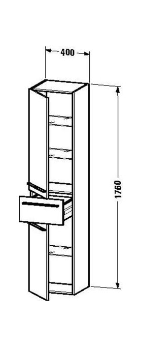 Duravit Hochschrank X-LARGE 358x400x1760mm Ans rechts weiß hochglanz