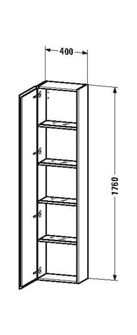 Duravit Hochschrank L-CUBE 400x243x1760mm Ans rechts pine silver