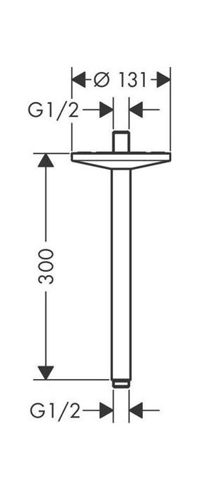 Deckenanschluss AXOR ONE DN 15 300 f Kopfbrause 280 1jet mattweiß