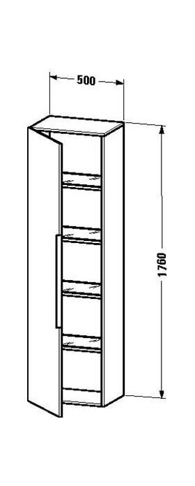 Duravit Hochschrank HAPPY D.2 360x500x1760mm Ans li amerik. nussbaum