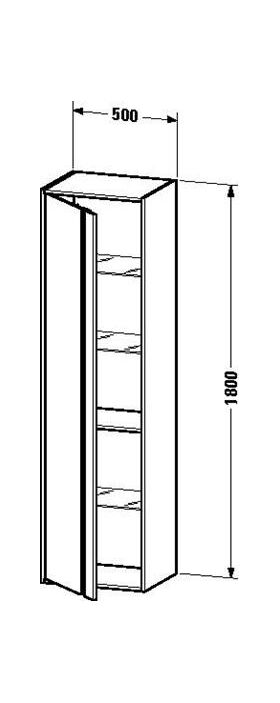 Duravit Hochschrank KETHO 360x500x1800mm Ans links basalt matt