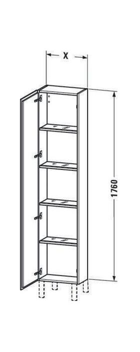 Duravit Hochschrank L-CUBE 400x243x1760mm Ans re taupe supermatt