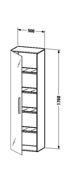 Duravit Hochschrank VERO 360x500x1760mm Ans li fla grey hochglanz