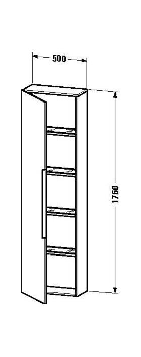 Duravit Hochschrank HAPPY D.2 240x500x1760mm Ans re Ei dkl gebürstet