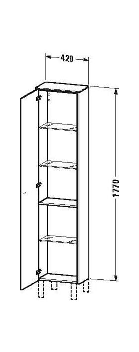 Duravit Hochschrank BRIOSO 1770x420x240mm Gri chr Ans li pi silver