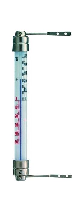 Fensterthermometer Messber.-50 b.50GradC H200xB23xT28mm Metall TFA - VPE: 10