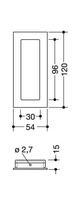 Schiebetürmuschel 544.54B120 PA 98 signalweiß ma rechteck.TS ab 17mm