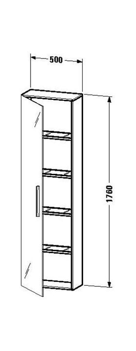 Duravit Hochschrank VERO 240x500x1760mm Ans links graphit matt