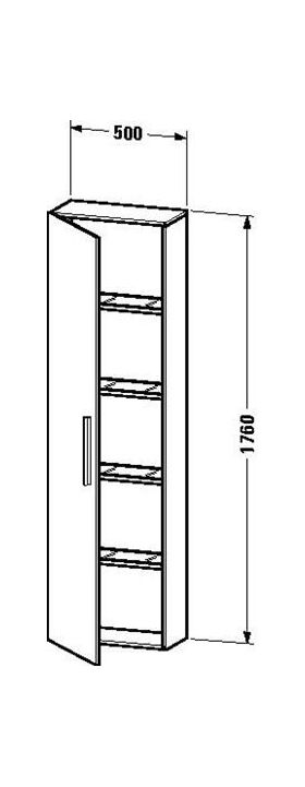 Duravit Hochschrank VERO 240x500x1760mm Anschlag links taupe