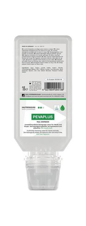 Handreinigung Pevaplus 1l silikonfrei,pH-neutral Softflasche PEVAPLUS