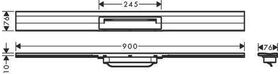 HG Duschrinne RainDrain Flex kürzbar, Wandmontage 900mm mattschwarz