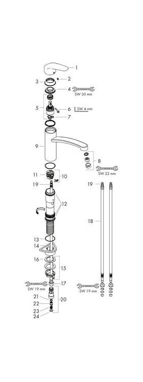 HG Einhebel-Spültischmischer FOCUS DN 15 f offene Heißwasserbereiter chrom