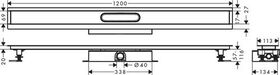 HG Komplettset uBox universal für Duschrinnen Fertigsets, flach 1200mm