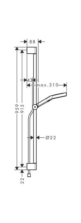 HG Brauseset Rainfinity 130 3 jet Unica S Puro 90cm Push Sch. ma-sw