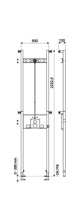 Schell Dusche-Montagemodul MONTUS BH 223,3cm für Duschen mit Duschkopf