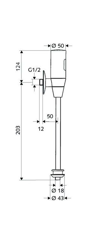 Schell Infrarot-Urinalspülarmatur SCHELL 9 V Batteriebetrieb, chrom 1/2Zoll