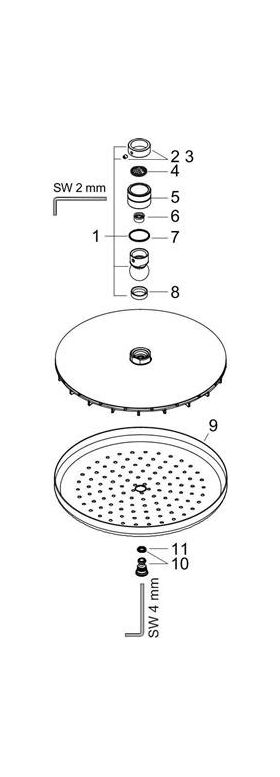 HG Kopfbrause CROMA 220 AIR 1jet DN 15, EcoSmart Version chrom