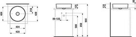 Laufen Waschtisch-Schale KARTELL 420x420x135mm o ÜL ohne Hahnloch grau