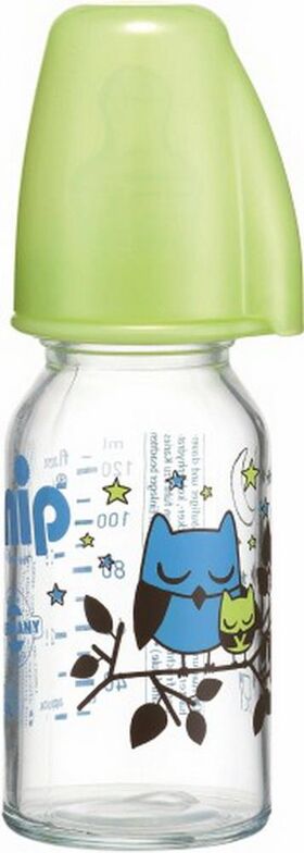 nip Glasflasche 125ml Boy + Girl mit Trinksauger Silikon Gr. 1 Tee, 2 Stück