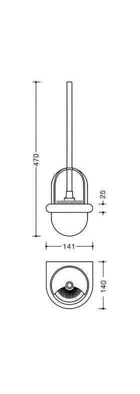 Hewi WC-Bürstengarnitur SERIE 477 OT transparent Bürstentopf lichtgrau