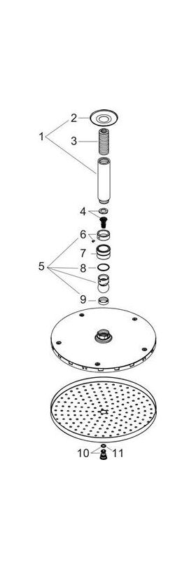 HG Kopfbrause RAINDANCE S 240 1jet P DN 15 mit Deckenanschluss 100mm chrom