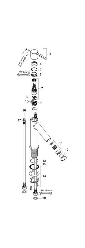 EH-WT-MI 250 AXOR STARCK DN 15 f Waschschalen m HGri o Zugst. chr