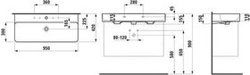 Laufen Waschtisch VAL 950x420mm m ÜL 3 HL-Ausf. weiß LCC