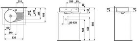 Laufen Waschtisch VAL 530x400mm LCC we mit Überlauf 1 Hahnloch