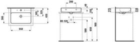 Laufen Aufsatzwaschtisch VAL 550x420mm m ÜL 3 HL-Ausf. weiß LCC