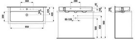 Laufen Aufsatzwaschtisch VAL 950x420mm m ÜL ohne Hahnloch weiß matt