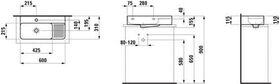 Laufen Waschtisch COMPACT VAL 600x315mm LCC we m ÜL ohne Hahnloch