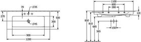 V&B Schrankwaschtisch VENTICELLO 1200x500mm, mit ÜL we