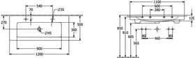 V&B Schrankwaschtisch VENTICELLO 1200x500mm, mit ÜL stone white C+