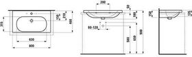 Laufen Aufsatzwaschtisch LUA 80x46cm m ÜL ohne Hahnloch weiß LCC